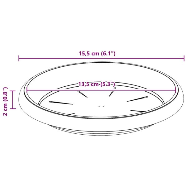 Кръгъл поднос за цветя 24 pcs Черно Ø 14 x 2 см Пластмаса