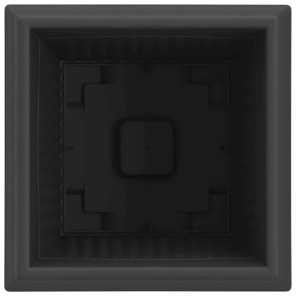 Квадратна цветна саксия 24 pcs Черно 43 x 43 x 33.5 см