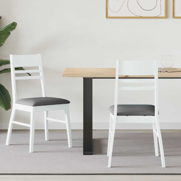 Обедени столове 2 pcs Бяло 43 x 54 x 89 см Солидно гумено дърво