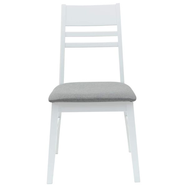 Обедени столове 2 pcs Бяло 43 x 54 x 89 см Солидно гумено дърво