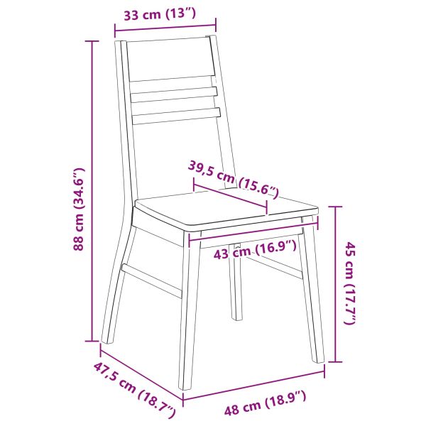 Обедени столове 2 pcs Бяло 43 x 54 x 89 см Солидно гумено дърво