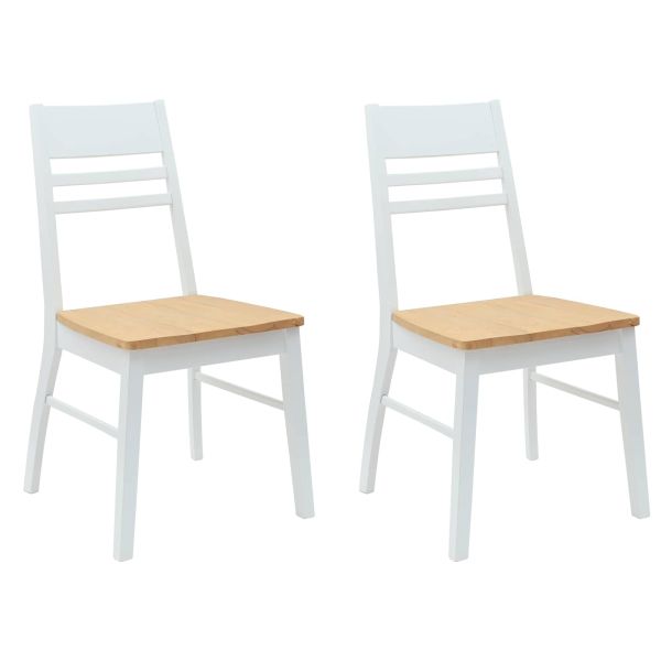 Обедени столове 2 pcs Бяло 43 x 54 x 89 см Солидно гумено дърво