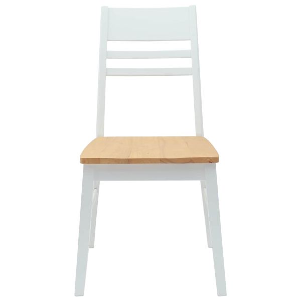 Обедени столове 2 pcs Бяло 43 x 54 x 89 см Солидно гумено дърво