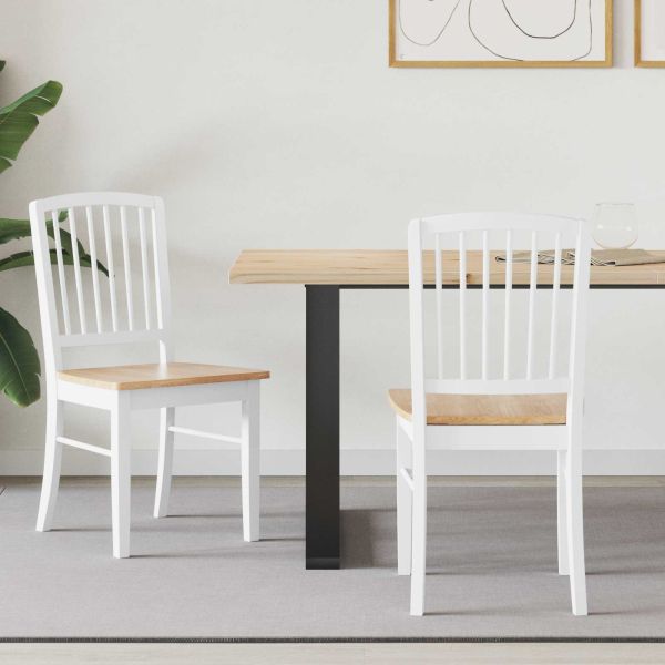 Обедени столове 2 pcs Бяло 50 x 52,5 x 91 см