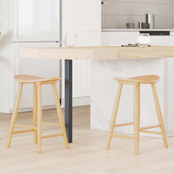 Обедени столове 2 pcs Естествен 46 x 37 x 63 см