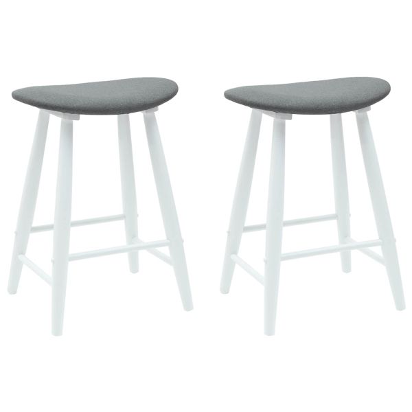 Обедени столове 2 pcs Бяло 46 x 37 x 63 см Солидно гумено дърво