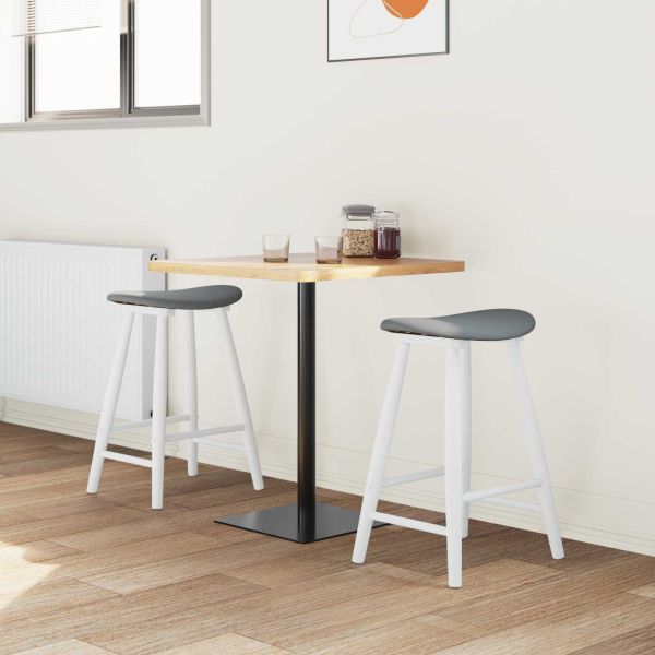 Обедени столове 2 pcs Бяло 46 x 37 x 63 см Солидно гумено дърво