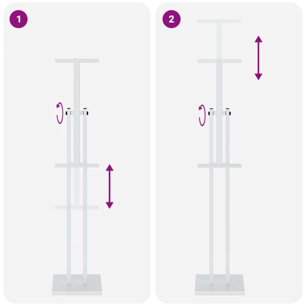 Стендове за търговски прояви Бяло 26,5 x 26,5 x 127 см Стомана