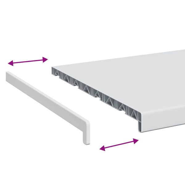 Перваз за прозорец Бяло 60 x 45 x 4,5 см ПВЦ