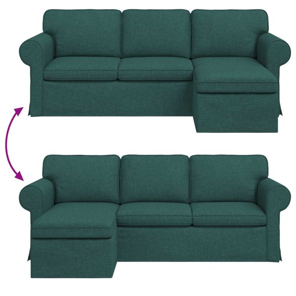 Диван 180cm Тъмен зелен Метал