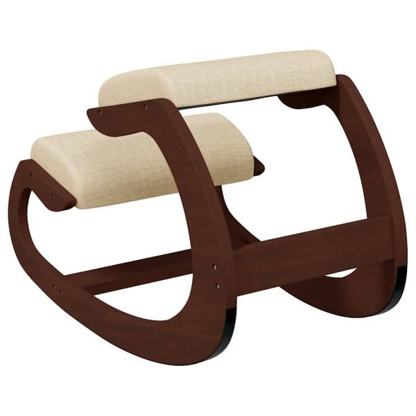 Стол с опора за колене, кремав, 55x84x55 см, шперплат от бреза