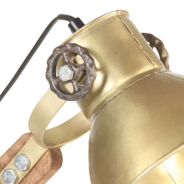 Индустриална настолна лампа месинг кръгла 58x18x90 см E27