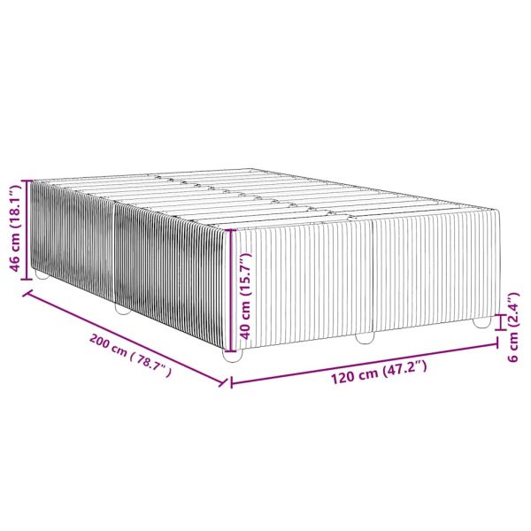 Рамка за легло без матрак, черна, 120x200 см, кадифе