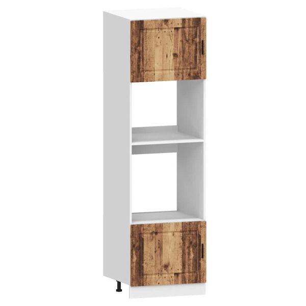 Комплект кухненски шкафове, 7 части, "Porto", старо дърво, инженерно дърво