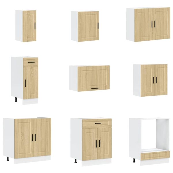 Комплект кухненски шкафове от 14 части Porto, инженерно дърво