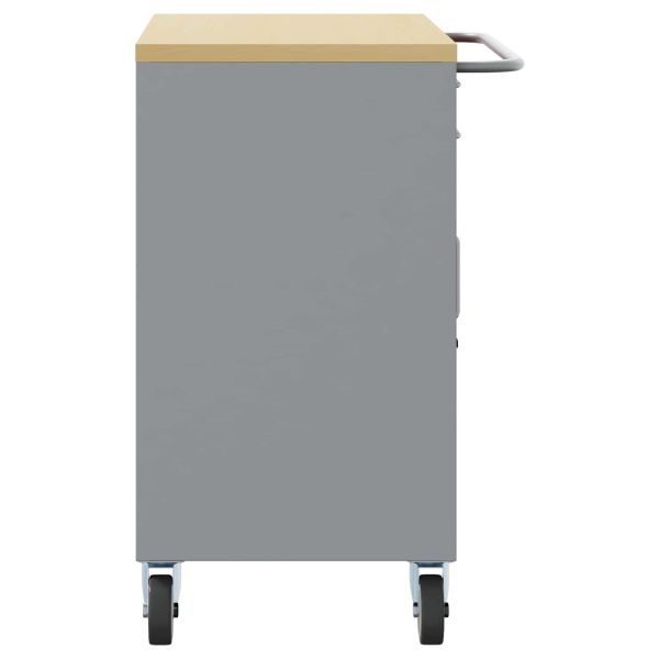 Работен кабинет с чекмедже 2 pcs Червен и сив 100 x 55 x 85 см