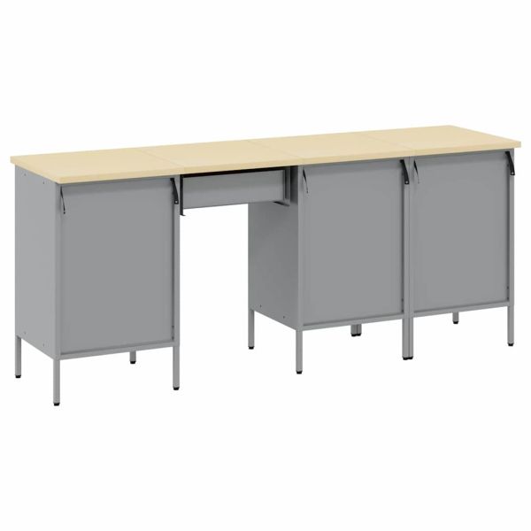 Работен кабинет с чекмедже 4 pcs Червено 200 x 55 x 85 см