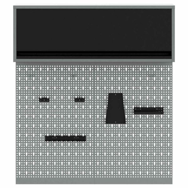 Комплект инструментален шкаф с рафт със съхранение 3 pcs Черно