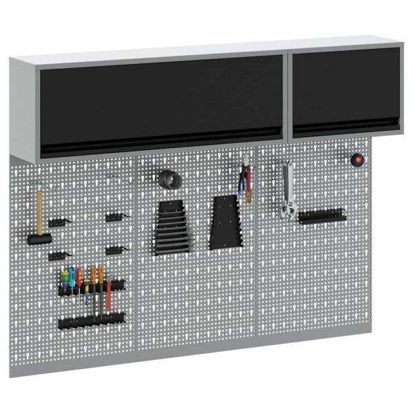 Комплект инструментален шкаф с рафт със съхранение 5 pcs Черно