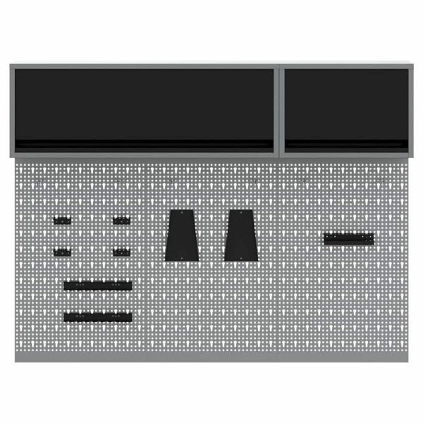 Комплект инструментален шкаф с рафт със съхранение 5 pcs Черно
