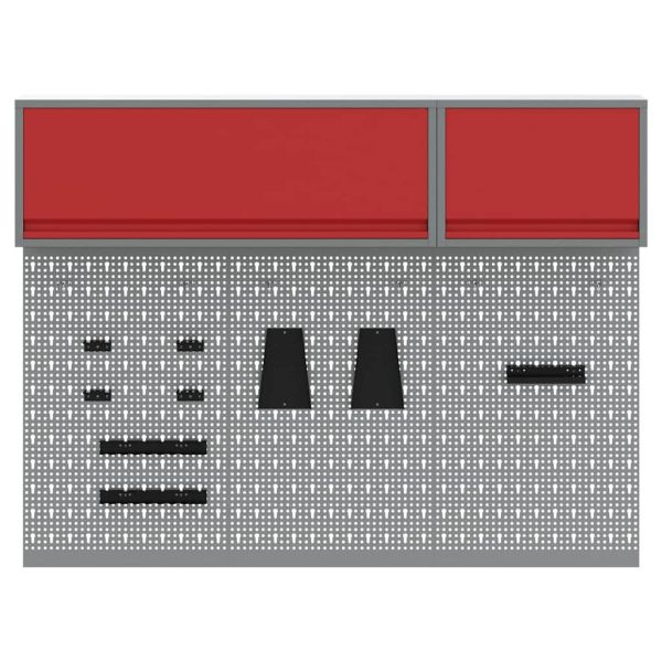 Комплект инструментален шкаф с рафт 5 pcs Червено