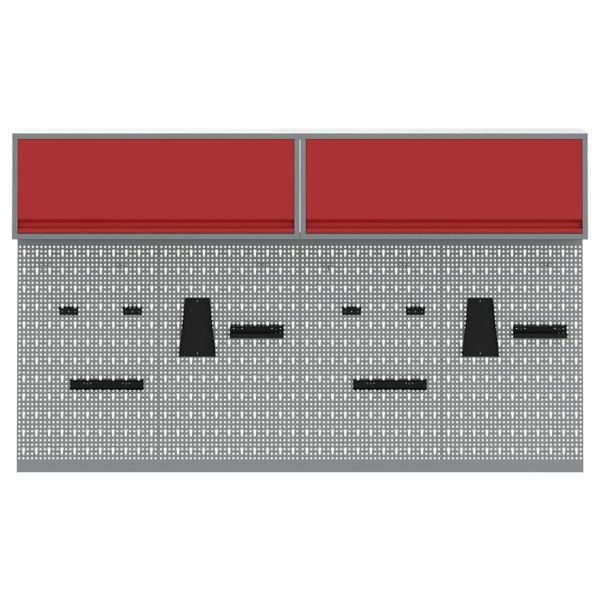 Комплект инструментален шкаф с рафт 6 pcs Червено