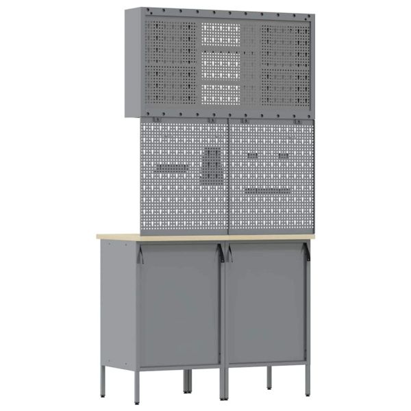 Комплект работни шкафове с чекмедже с рафт 5 pcs Черно