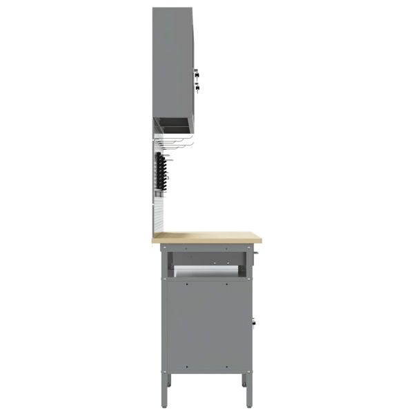 Комплект работна маса 8 pcs Черно Прахово боядисана стомана