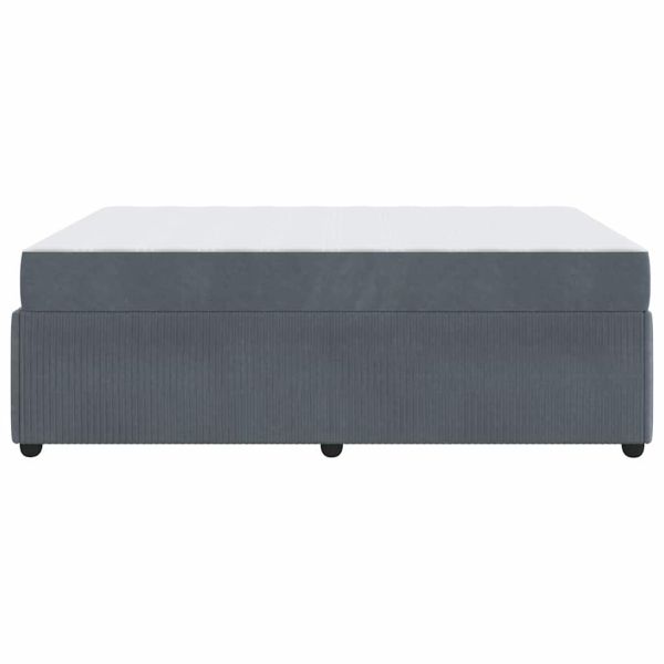 Рамка за легло с матрак Тъмен сив 140 x 200 cm текстил