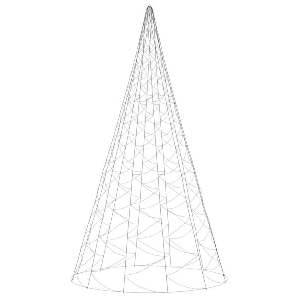 Коледна елха на флагщок, топло бяло, 3000 LED, 800 см