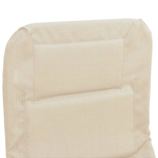 Сгъваеми шезлонги 2 бр кремав текстилен и боядисана стомана