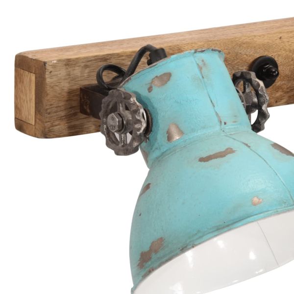 Стенна лампа 25 W състарено синьо 90x25 см E27