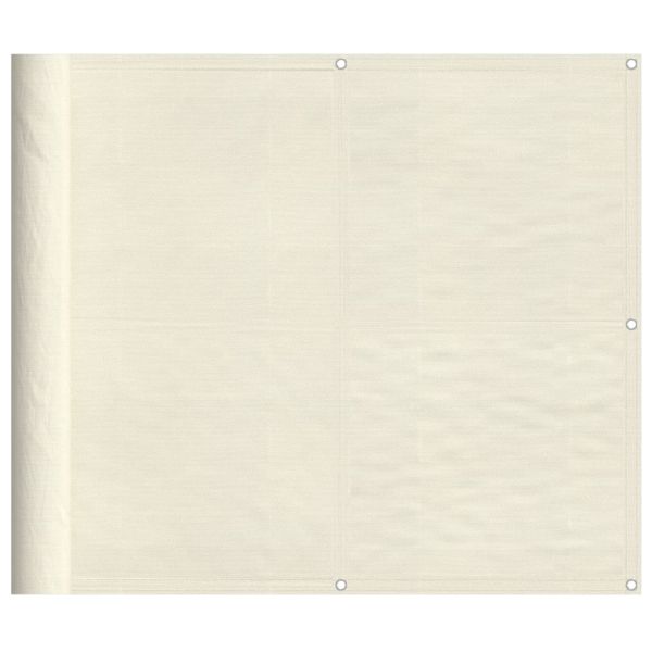 Балконски параван кремав 90x700 см 100% полиестер оксфорд
