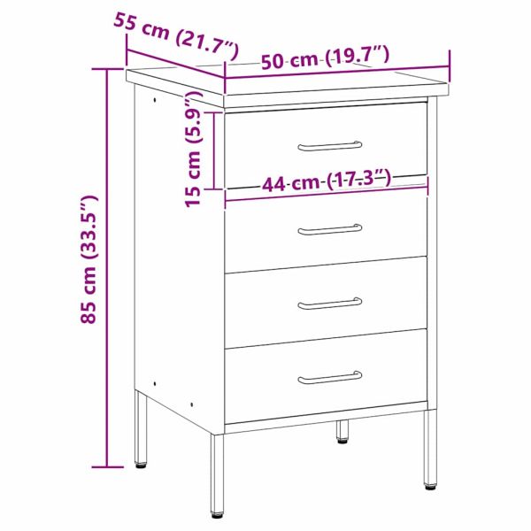 Работна маса с чекмедже Червен и сив 50 x 55 x 85 см