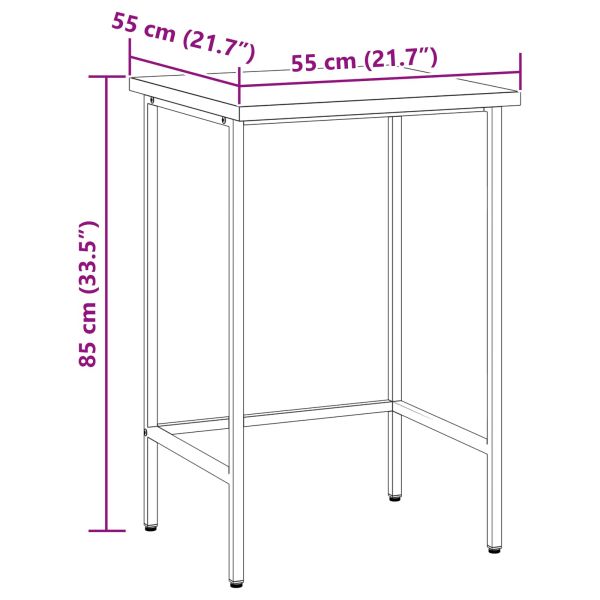 Ъглова маса Сив 55 x 55 x 85 cm Стомана и инженерна дървесина