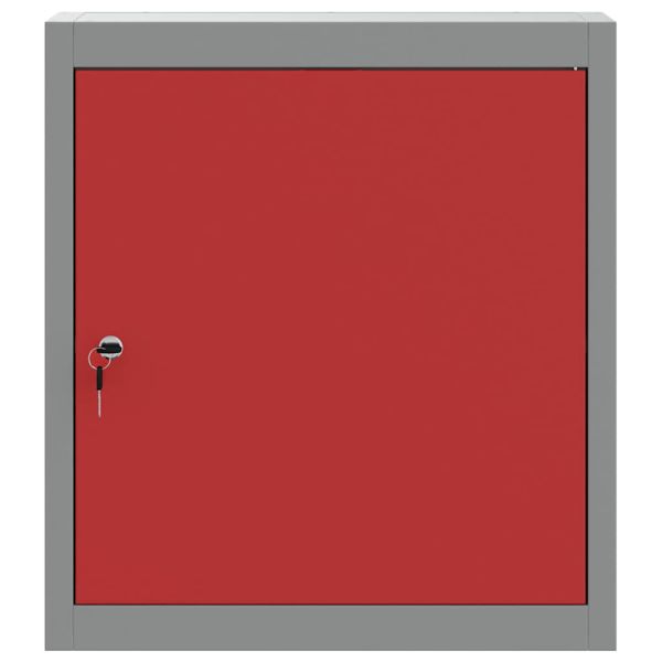 Шкаф за инструменти с рафт Червен и сив 50 x 20 x 55 см