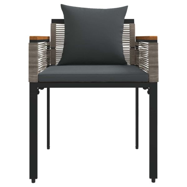 Комплект за външни мебели 4 pcs Сив и тъмен сив ПЕ ратан