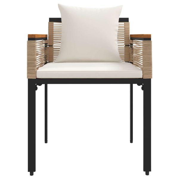 Комплект за външни мебели 4 pcs Бежов и кремаво бял ПЕ ратан