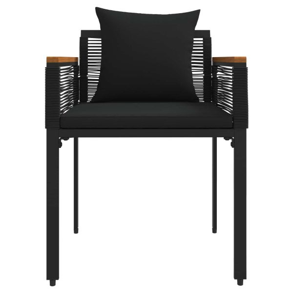 Комплект за външни мебели с възглавница 3 pcs Черно ПЕ ратан