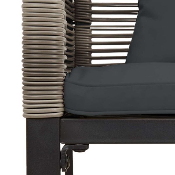 Комплект за външни мебели 3 pcs Сив и тъмен сив ПЕ ратан