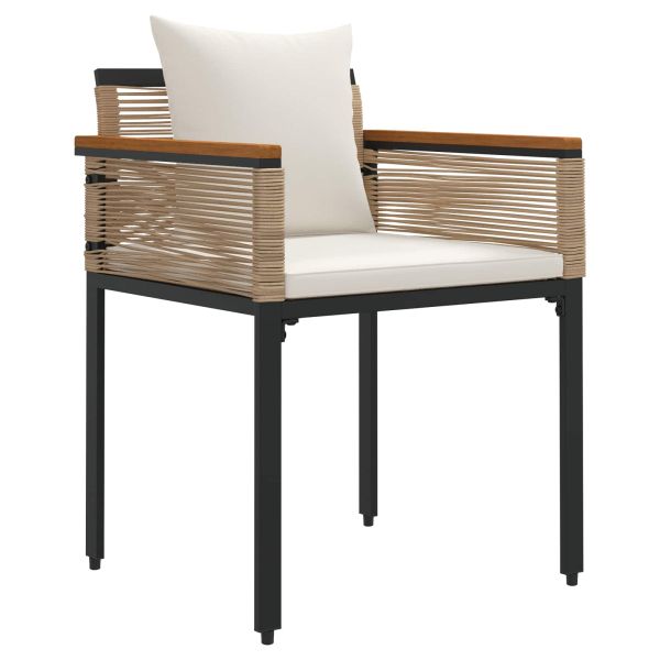 Комплект за външни мебели 3 pcs Бежов и кремаво бял ПЕ ратан