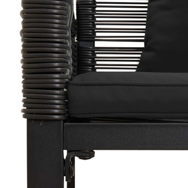 Външна пейка с възглавница Черно 117 x 54 x 74.5 см полиратан