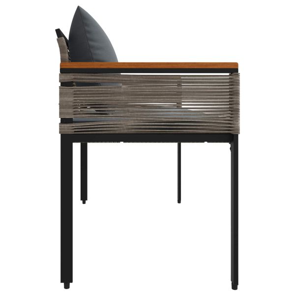 Външна пейка Сив и тъмен сив 117 x 54 x 74.5 см полиратан