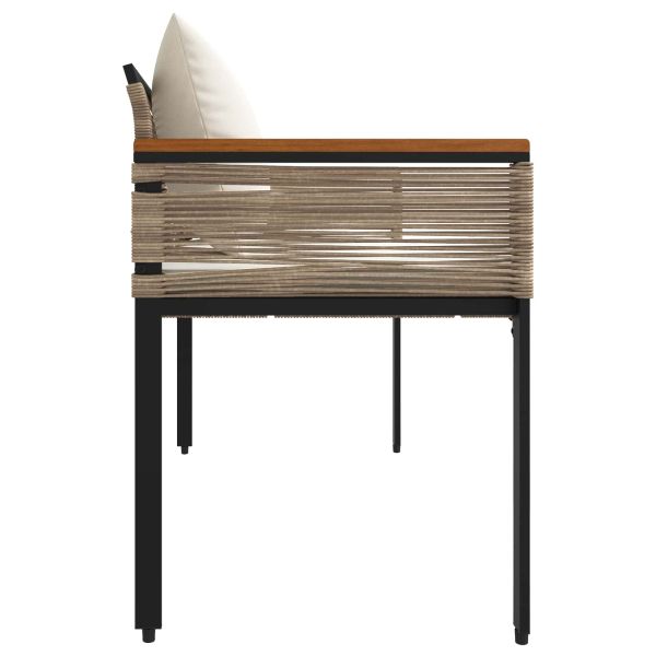 Външна пейка Бежов и кремаво бял 117 x 54 x 74.5 см полиратан