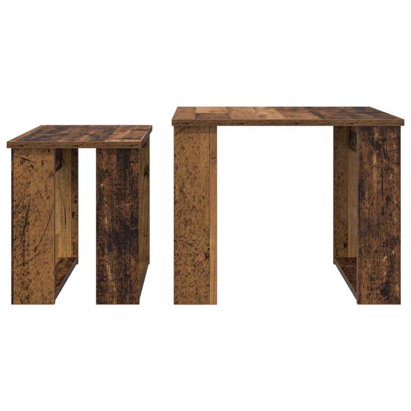 Комплект кафе маса 2 pcs Старо дърво Инженерно дърво