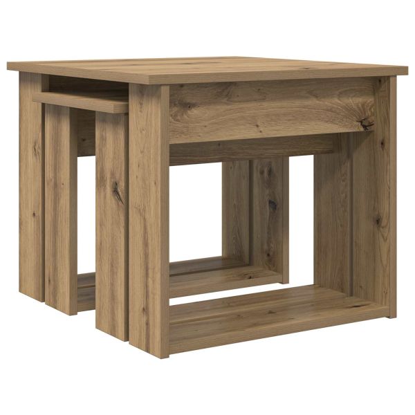 Комплект кафе маса 2 pcs Дъб Инженерно дърво