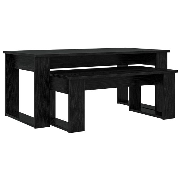 Комплект кафе маса 2 pcs Черния дъб Инженерно дърво