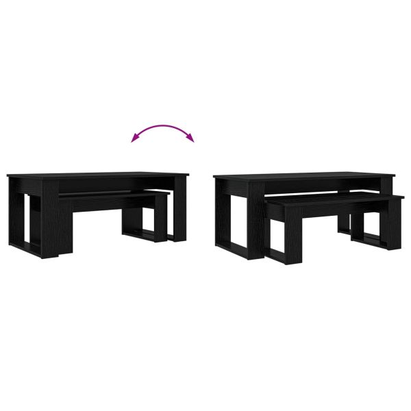 Комплект кафе маса 2 pcs Черния дъб Инженерно дърво