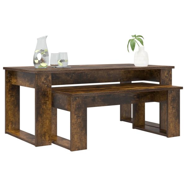 Комплект кафе маса 2 pcs Димян дъб Инженерно дърво