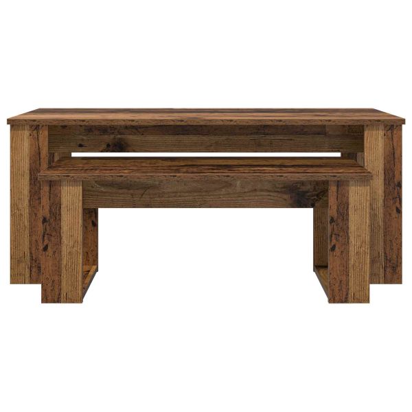 Комплект кафе маса 2 pcs Старо дърво Инженерно дърво